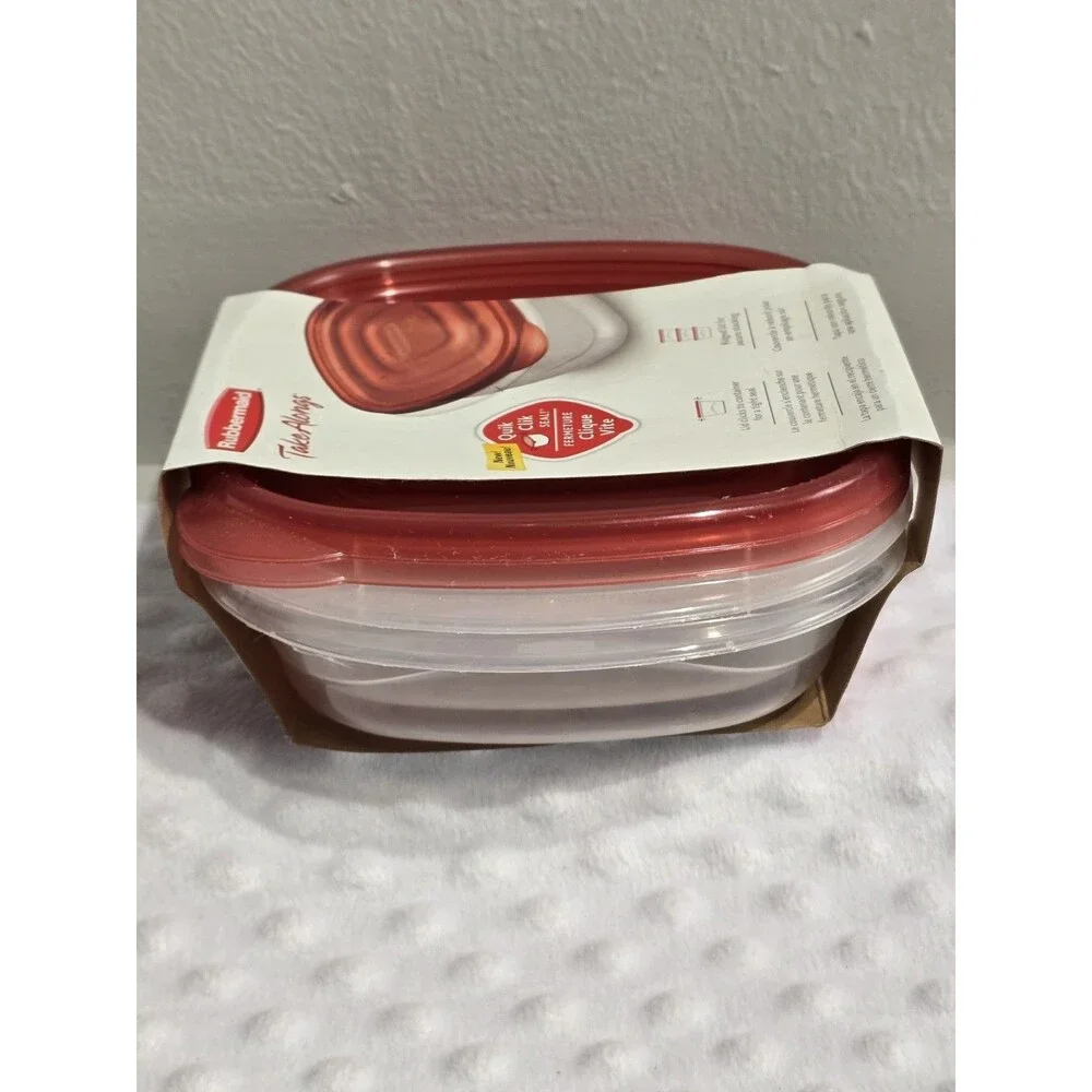 Rubbermaid TakeAlongs Food Storage Containers Set Of 2 New 2.9 Cups Quick Click